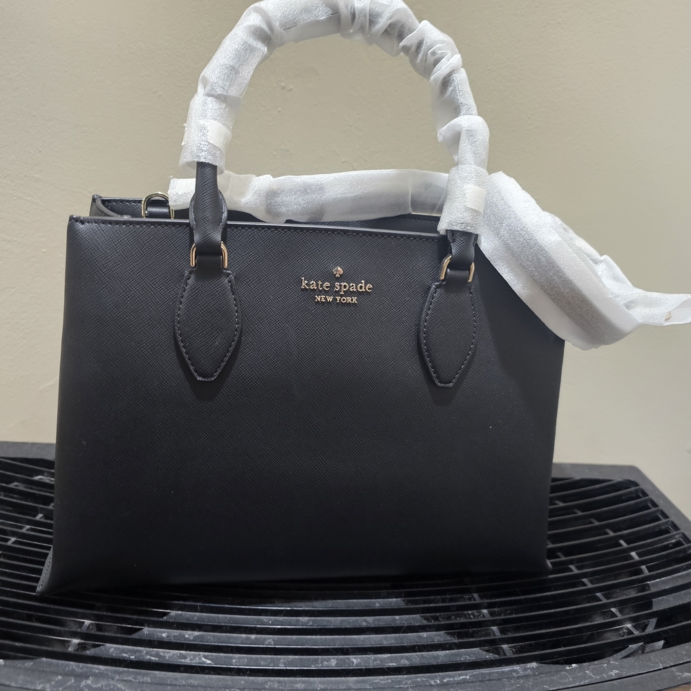 Kate Spade Black Satchel with Gold Accents